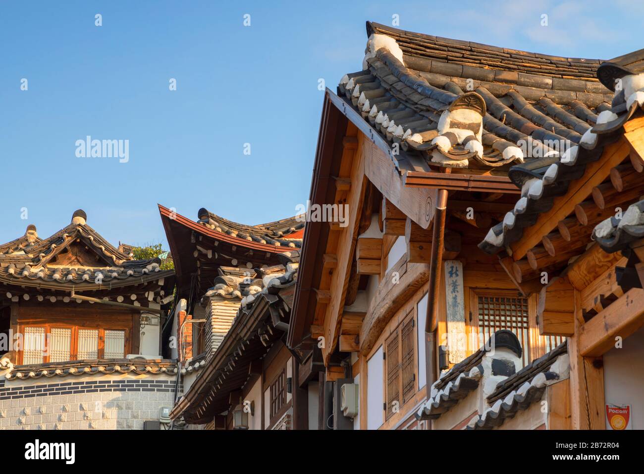 Traditional houses in Bukchon Hanok village, Seoul, South Korea Stock ...