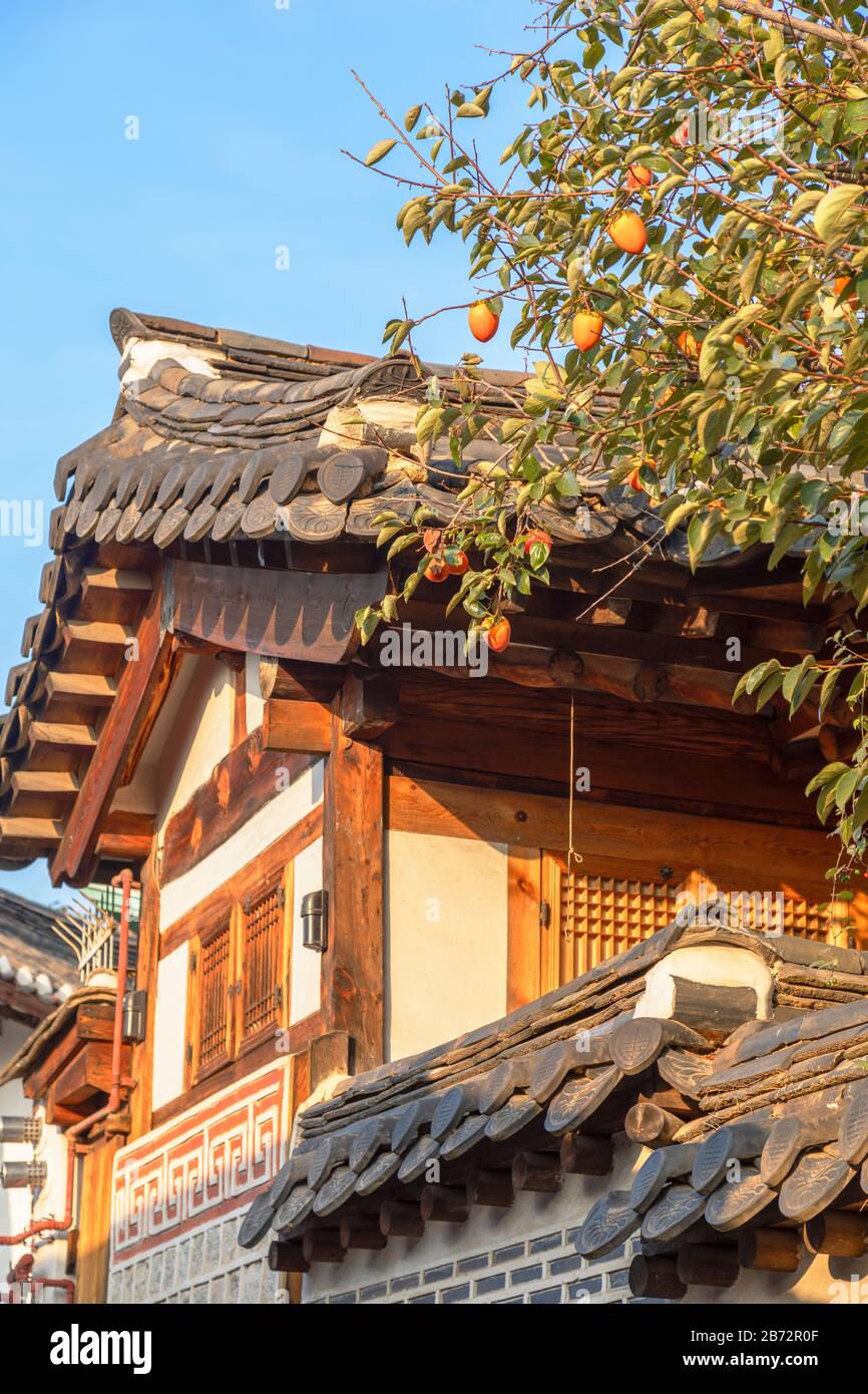 Traditional houses in Bukchon Hanok village, Seoul, South Korea Stock ...