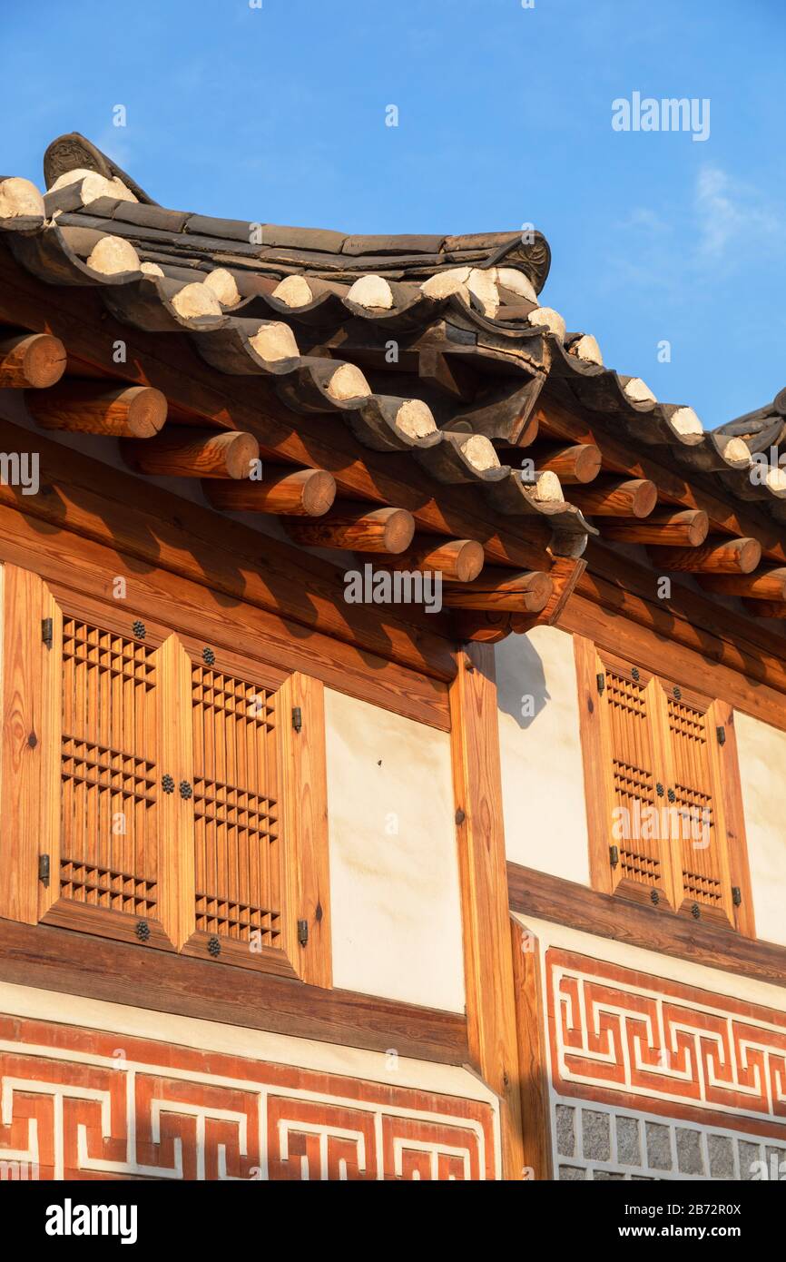 Traditional houses in Bukchon Hanok village, Seoul, South Korea Stock ...