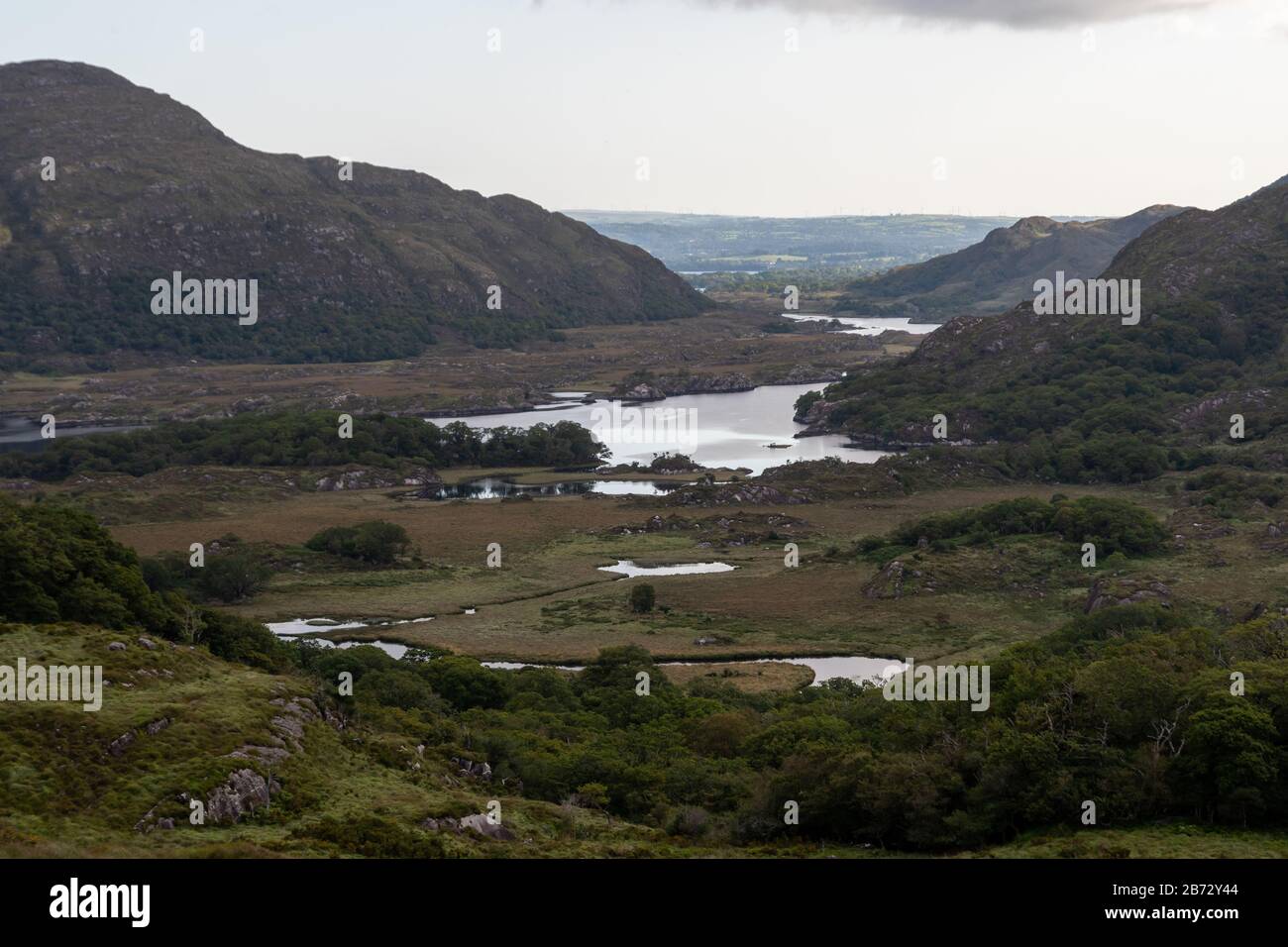 Ladies view of the lakes in Killarney National Park in Ireland Stock Photo
