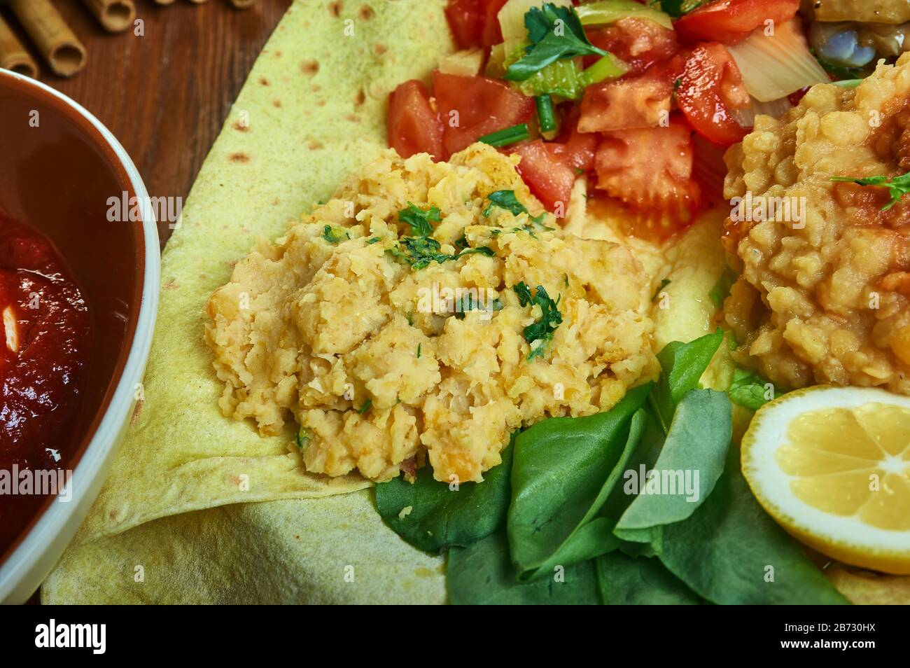 Buticha, Chickpea Porridge, Ethiopian cuisine, Traditional assorted