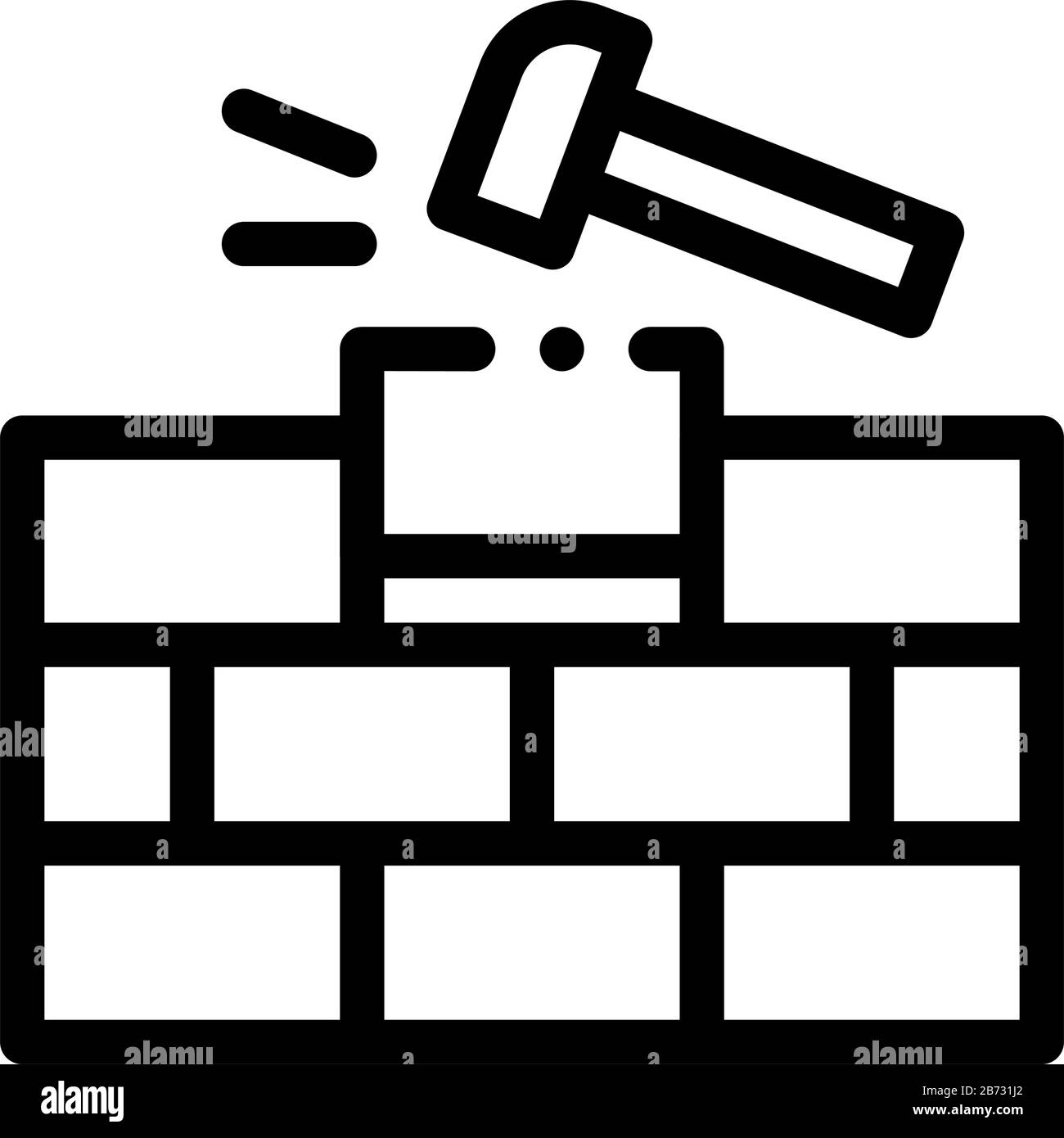Installing Brick Icon Vector Outline Illustration Stock Vector Image ...