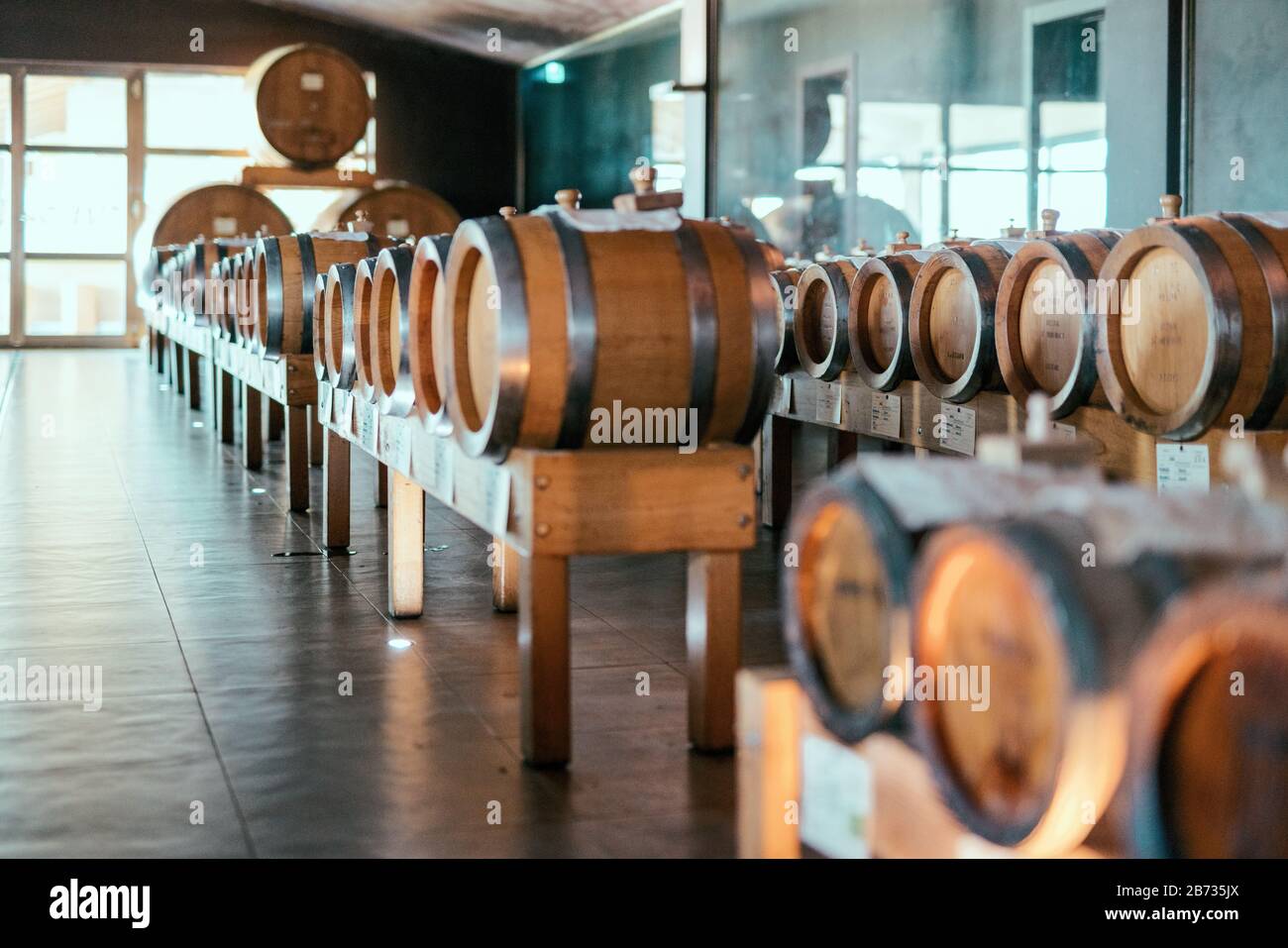Traditional balsamic vinegar barrels in Modena, Emilia Romagna, Italy Stock Photo