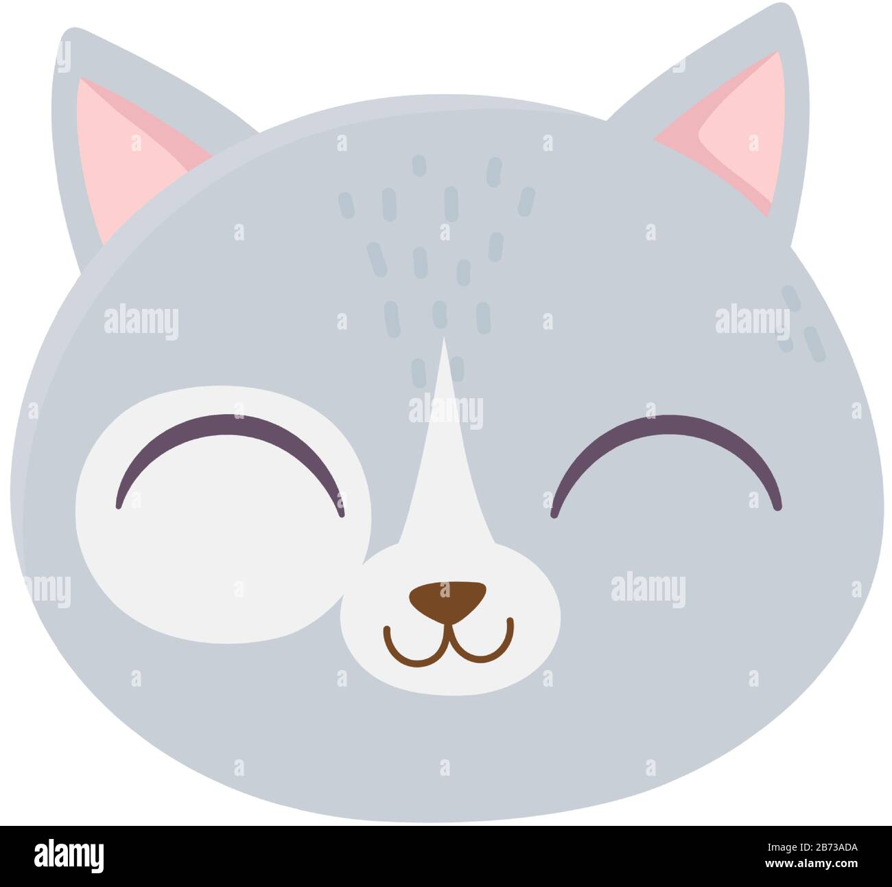Cute Cartoon Cat Icon Vector Illustration Stock Illustration