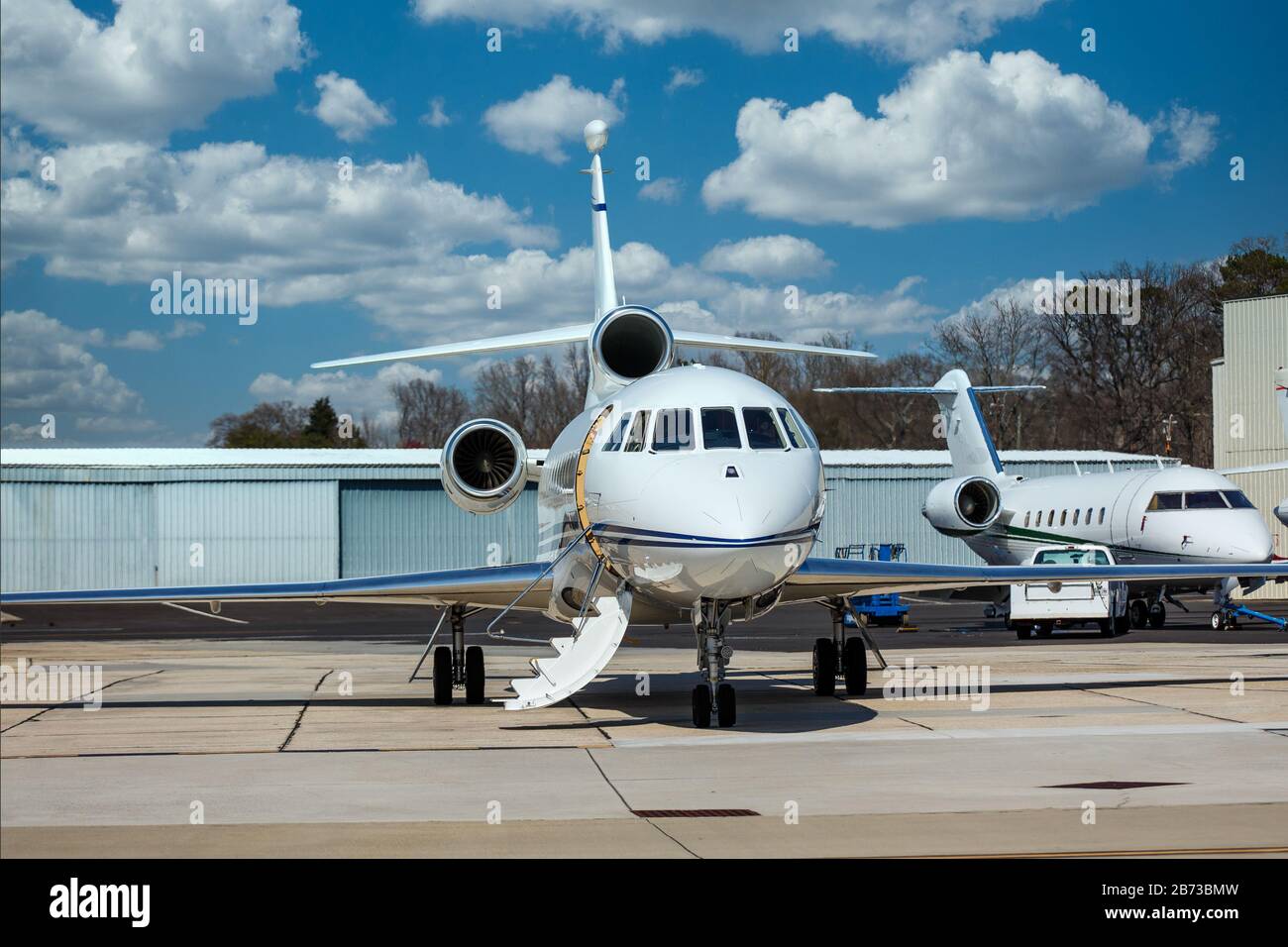 Private Jets by Hangers Stock Photo