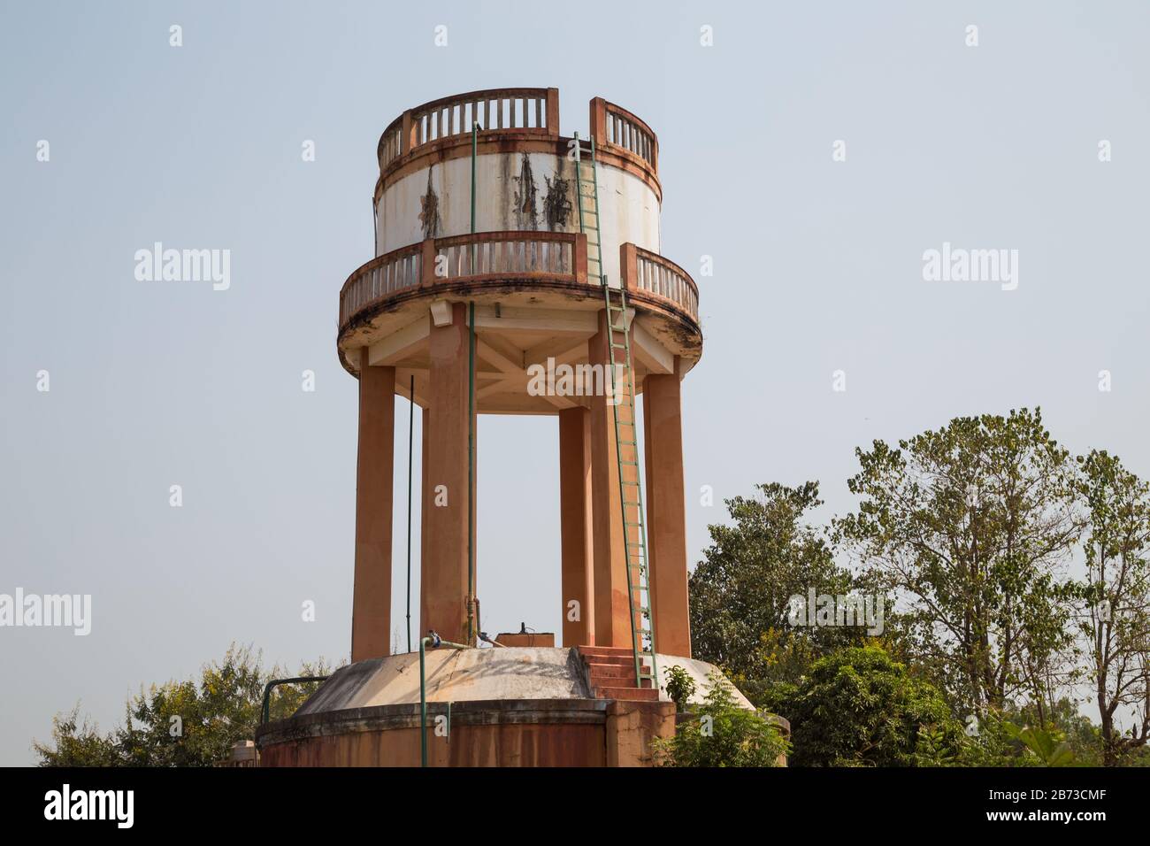 Reservoir tower in Bissau; high concrete infrastructure; Republic of Guinea-Bissau Stock Photo