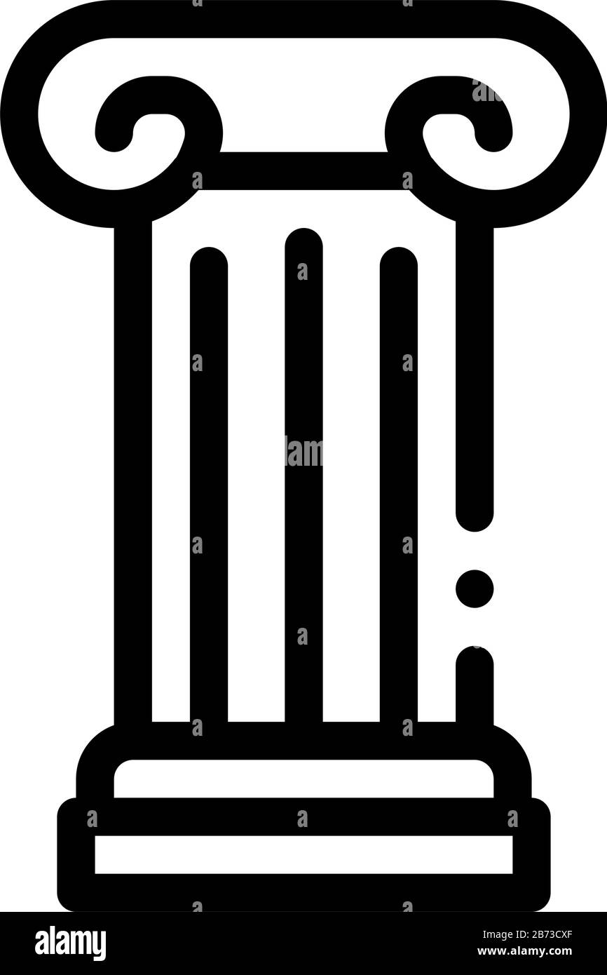 Antique Column Icon Vector Outline Illustration Stock Vector Image ...