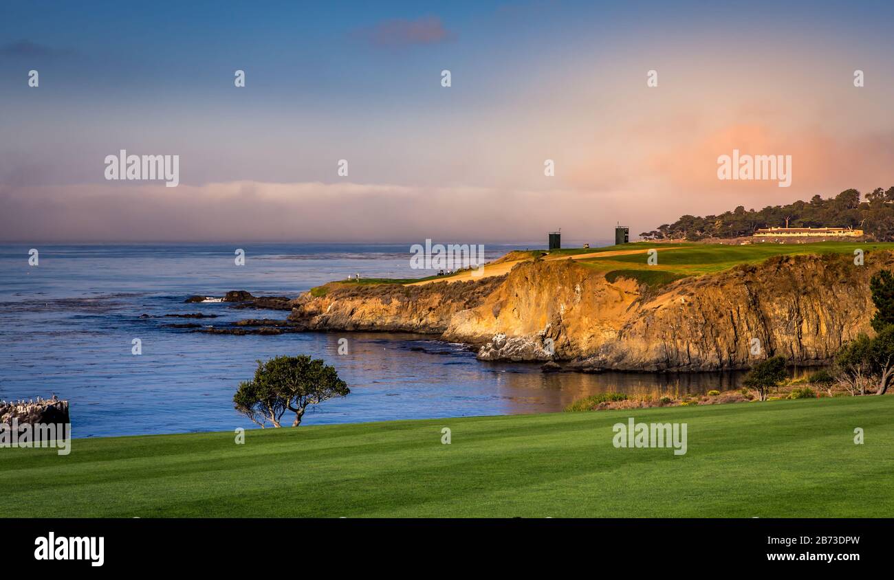 Pebble Beach golf course, Monterey, California, usa Stock Photo Alamy
