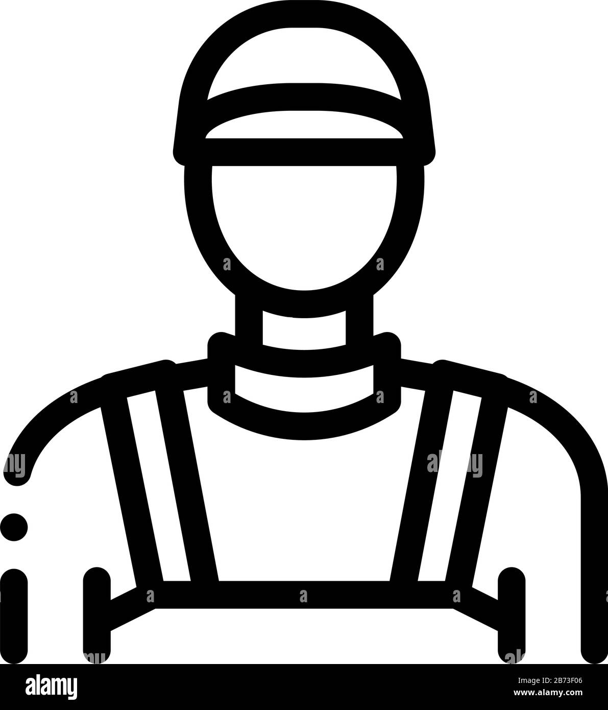 Plumber Worker Icon Vector Outline Illustration Stock Vector Image ...
