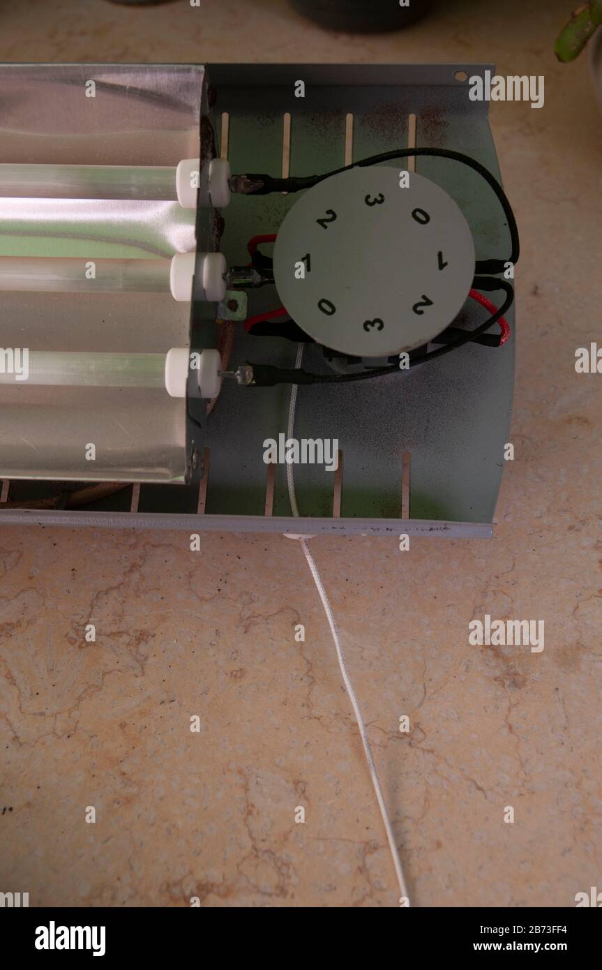 Dismantling (Actually, trying unsuccessfully to fix) an electric heater Stock Photo Alamy