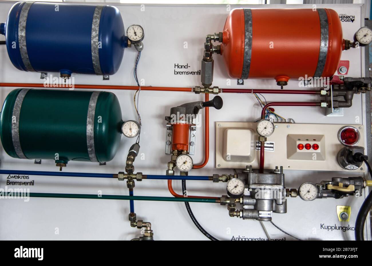EG compressed air brake with manometer Stock Photo Alamy