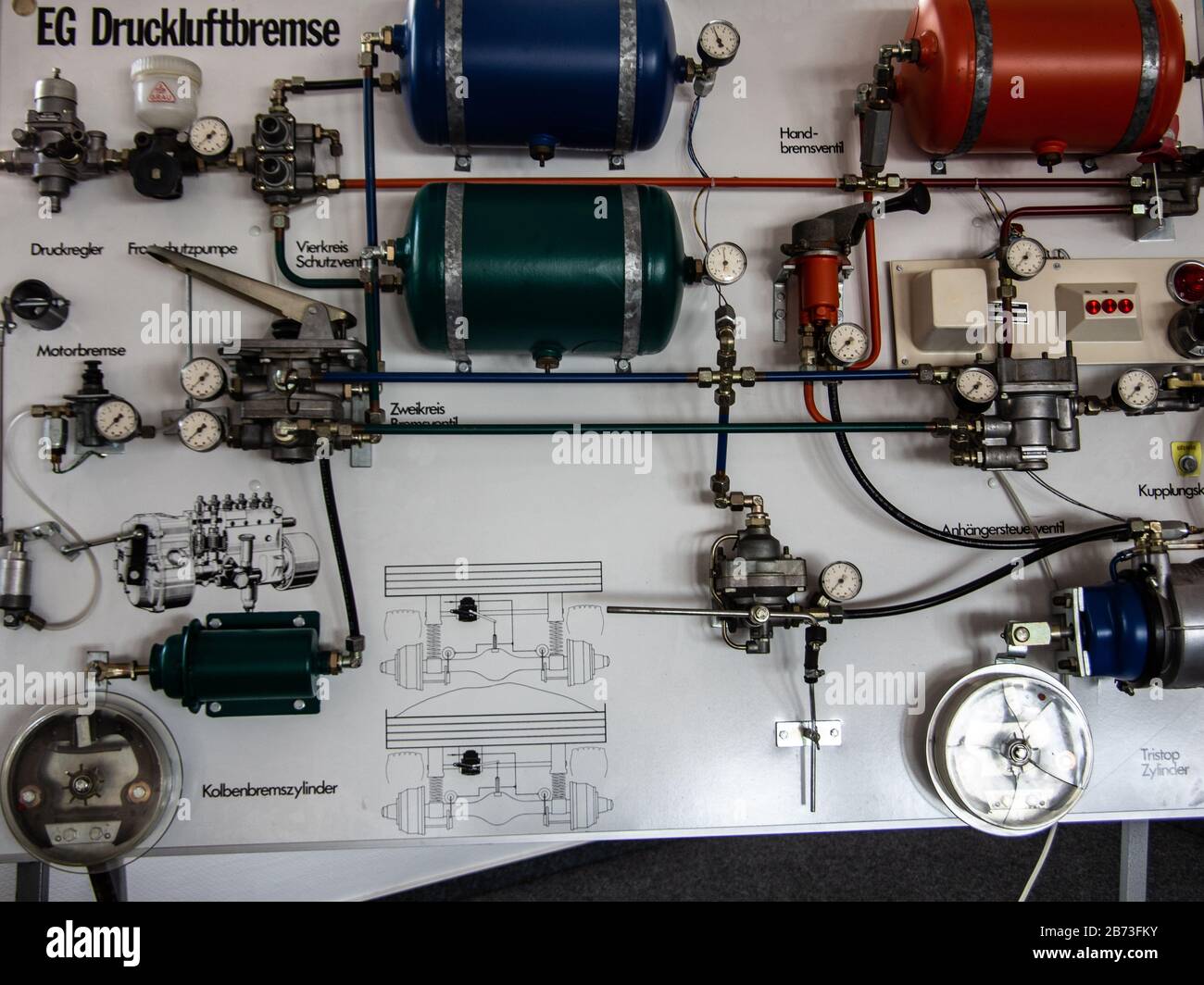EG compressed air brake with manometer Stock Photo Alamy