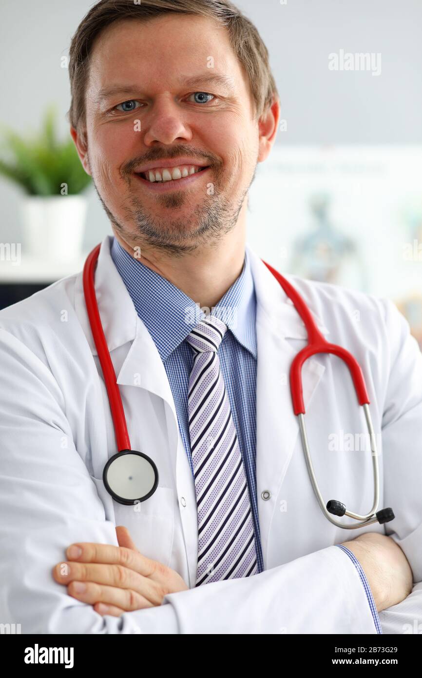 Handsome male medicine doctor hands crossed on his chest Stock Photo ...