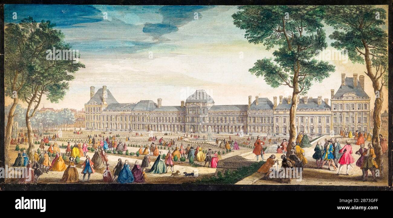 View of the Palais des Tuileries, Paris seen from the Jardin des ...
