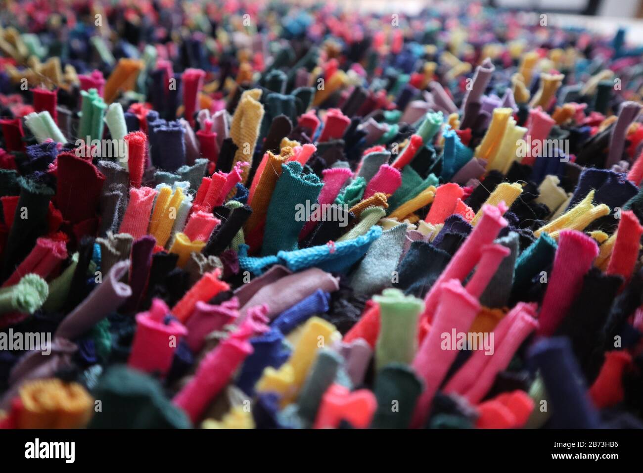 Tshirt colorful rug close-up Stock Photo
