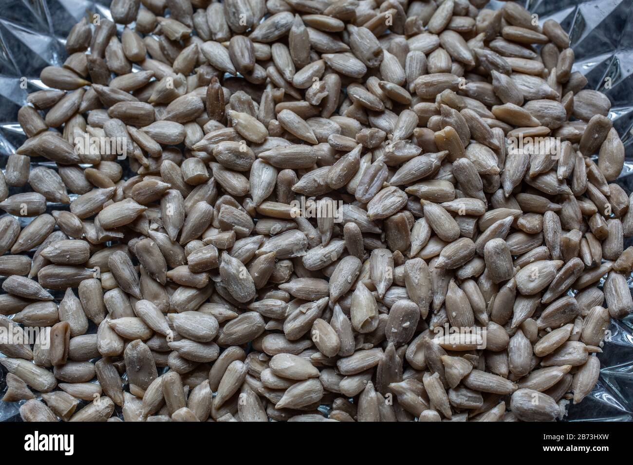 A pile of sunflower seeds as bird feed Stock Photo