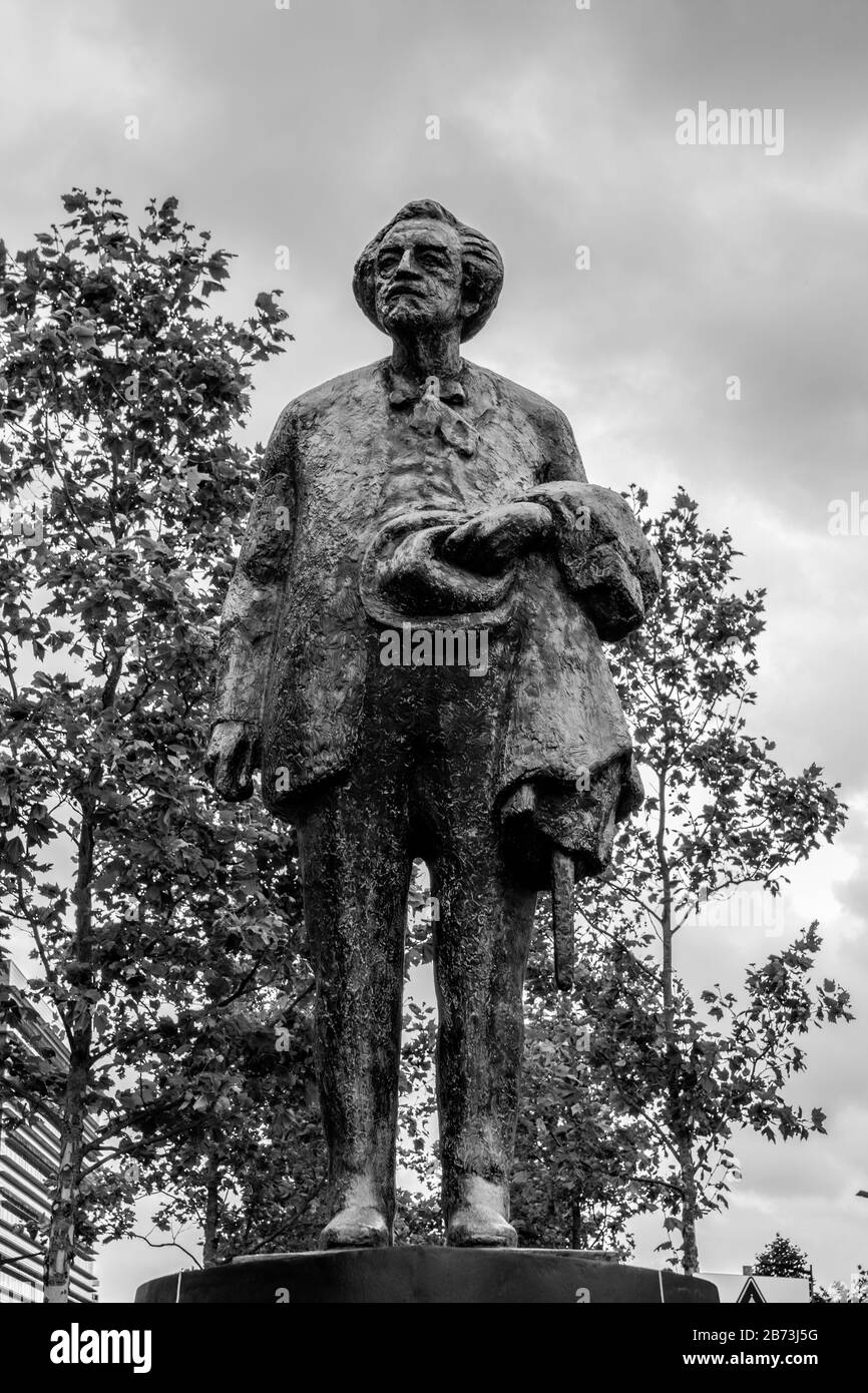 Statue Of Dr FM Wibaut At Amsterdam The Netherlands 2019 In Black And ...