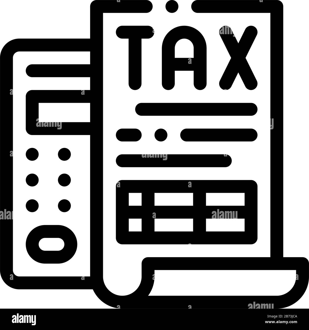 Tax Calculator Icon Vector Outline Illustration Stock Vector Image