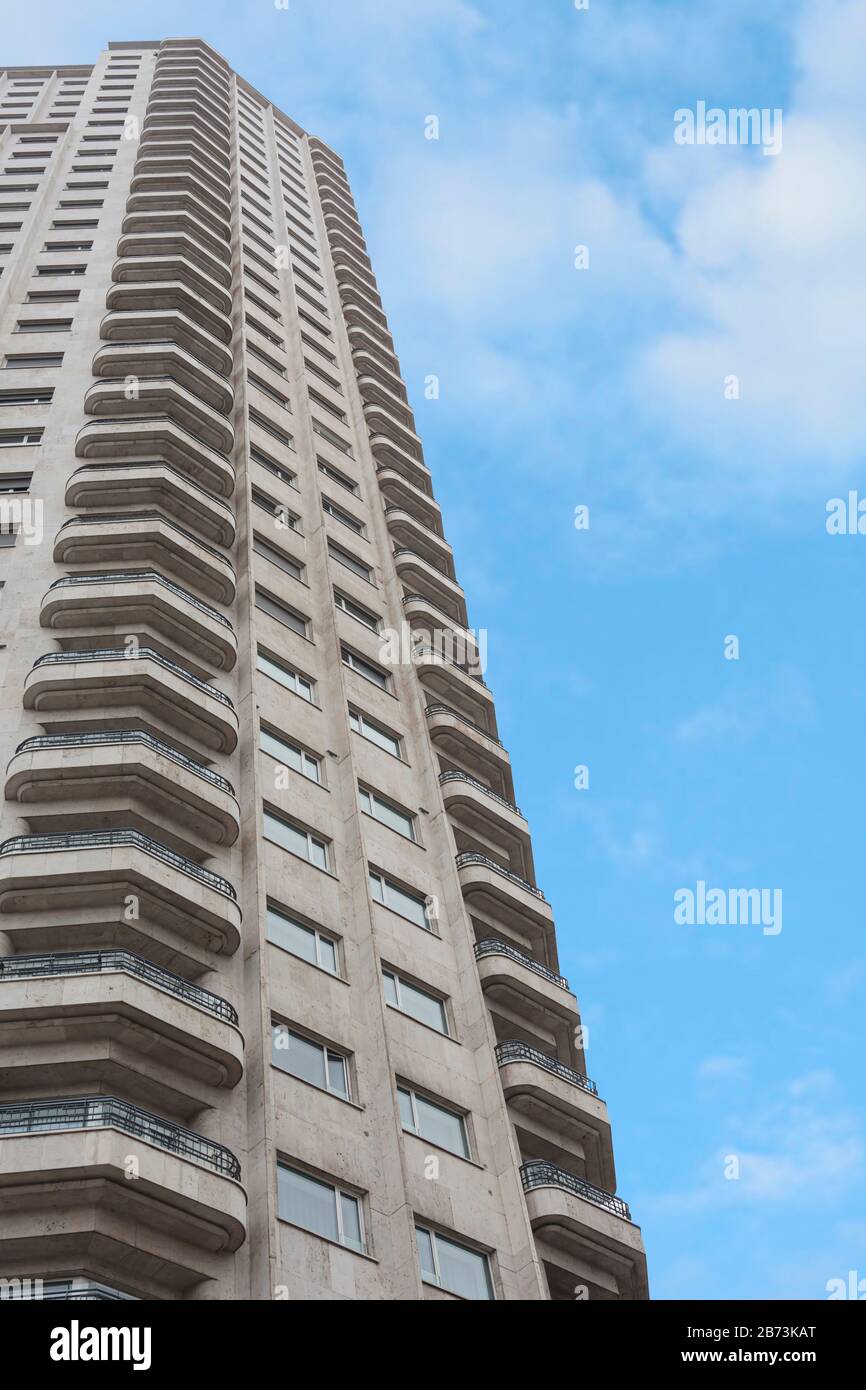 Madrid building with blue sky urban modern Stock Photo