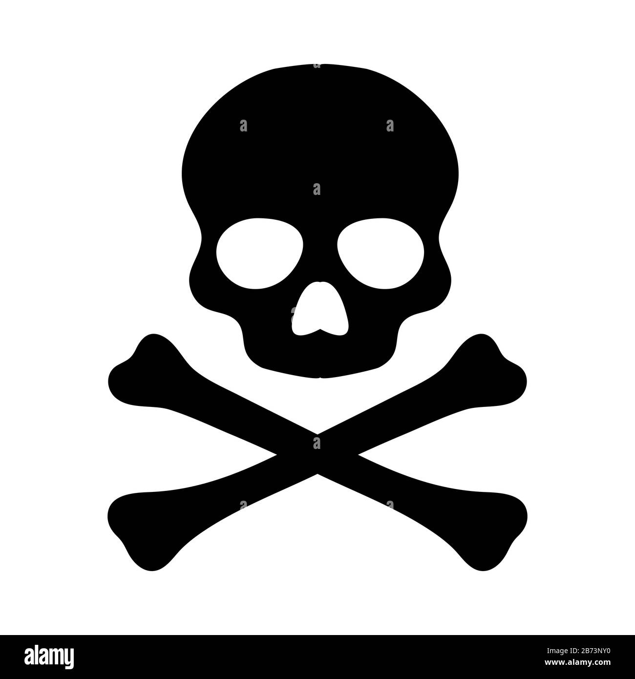 Crossbones. Death skull, danger or poison flat vector icon for apps and websites Stock Vector
