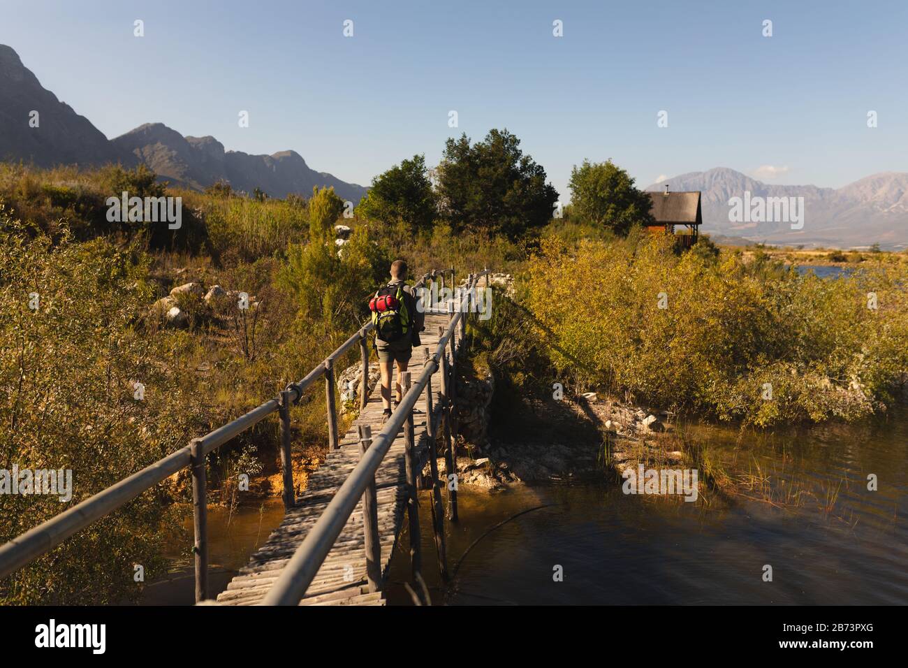 Man walking on a natural bridge hi-res stock photography and images - Alamy