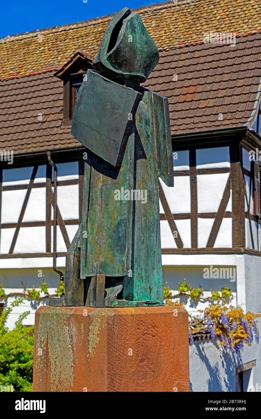 Germany, Rhineland-Palatinate, Speyer, solar bridge, SchUM town, Edith Stein Denkmal, Nicholas's figure, in 1993, building, plants, architecture, plac Stock Photo
