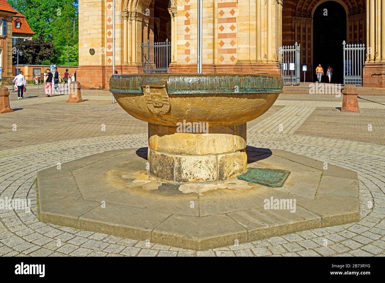 Germany, Rhineland-Palatinate, Speyer, cathedral place, SchUM town, Domnapf, cathedral to Speyer, imperial cathedral, Saint Maria and Saint Stephan, c Stock Photo