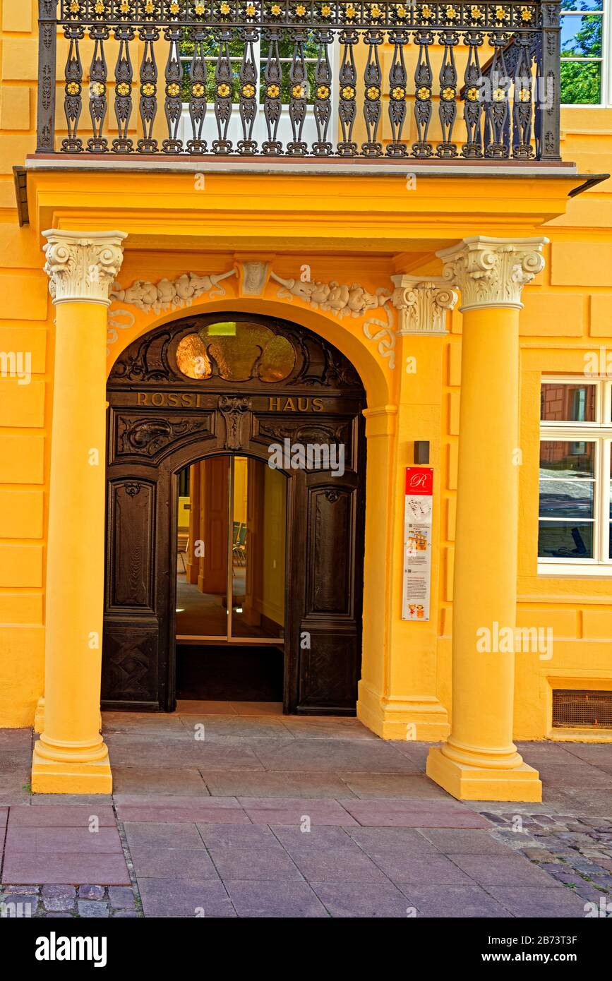 Germany, Baden-Wurttemberg, Rastatt, Herrenstrasse, Rossihaus, 18th century, entrance, place of interest, tourism, historically, architecture, buildin Stock Photo