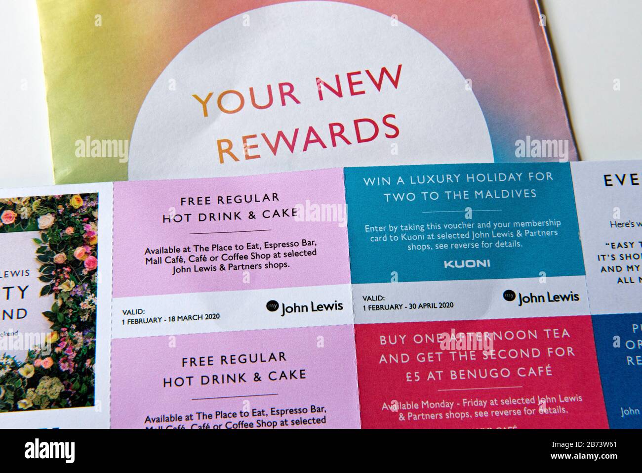 John Lewis free hot drink and cake vouchers given as rewards to