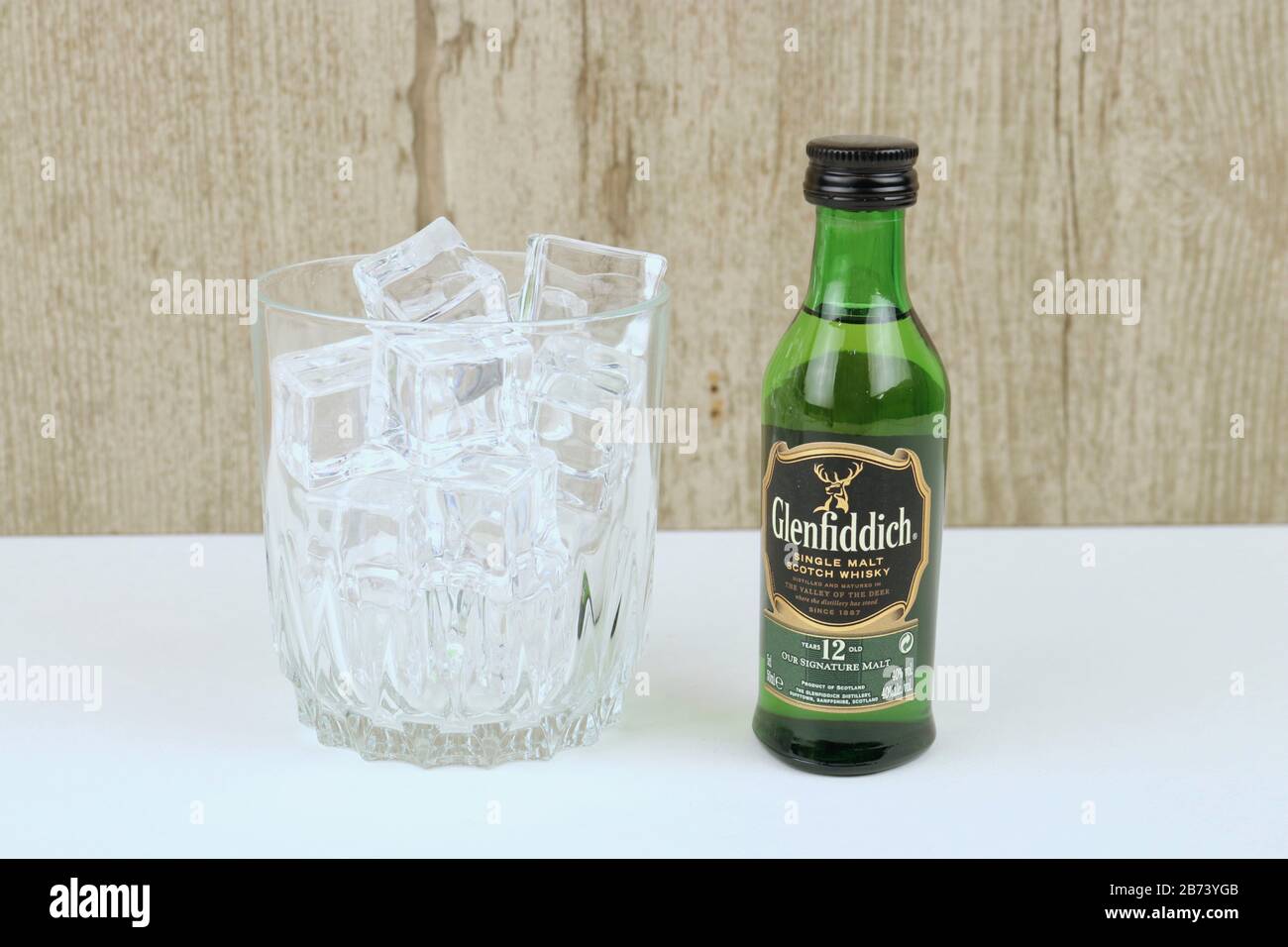 Spencer, Wisconsin, U.S.A. , March, 13, 2020  Bottle of Glenfiddich 12 Year old Scotch Whisky     Glenfiddich is a product of Scotland and was founded Stock Photo