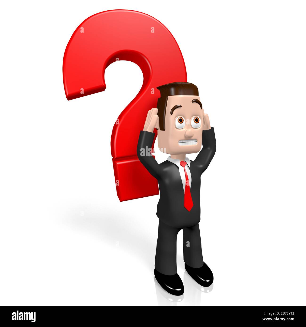 3D businessman, question mark concept Stock Photo - Alamy