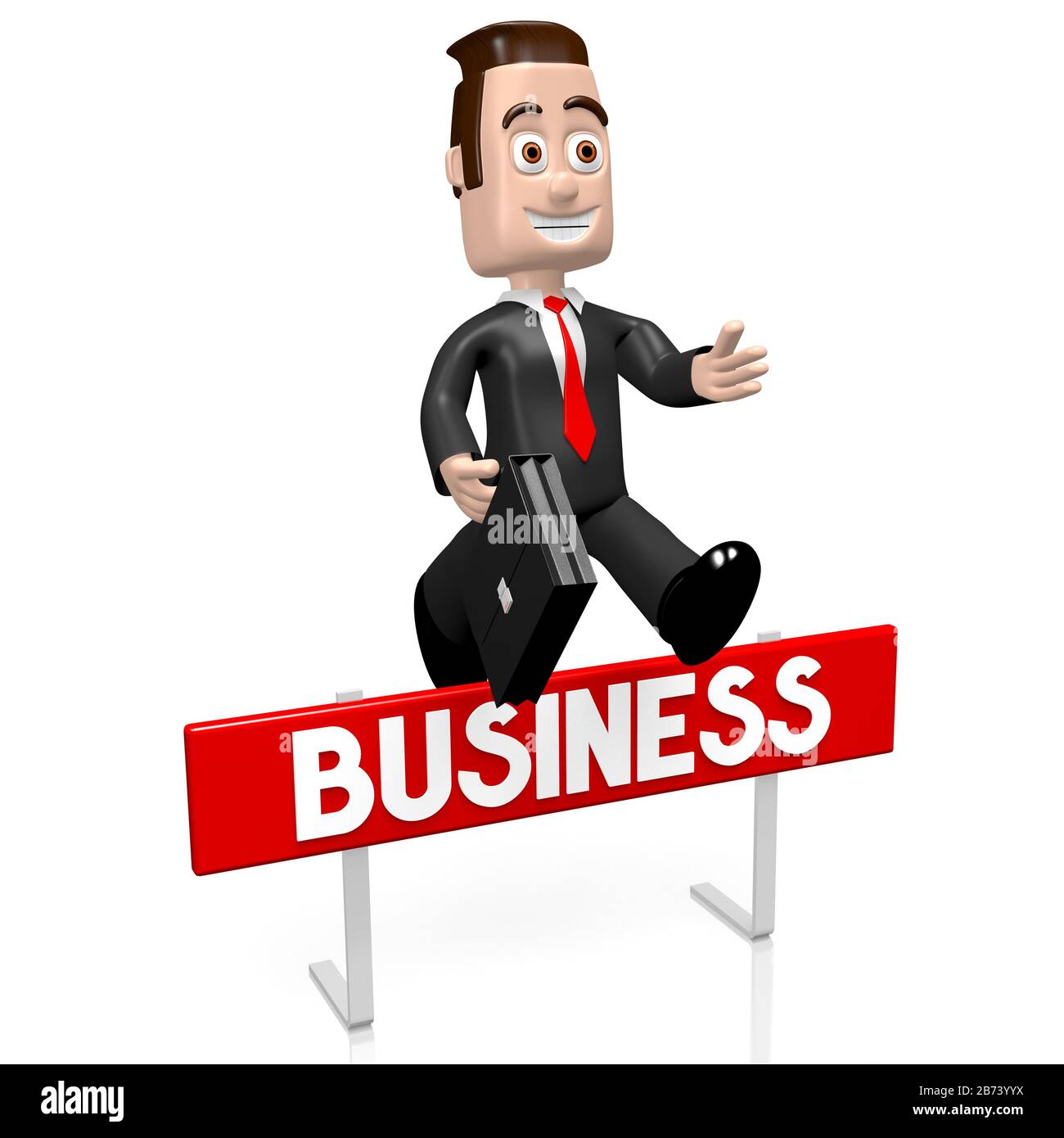 3D businessman jumping over obstacle - business concept Stock Photo - Alamy