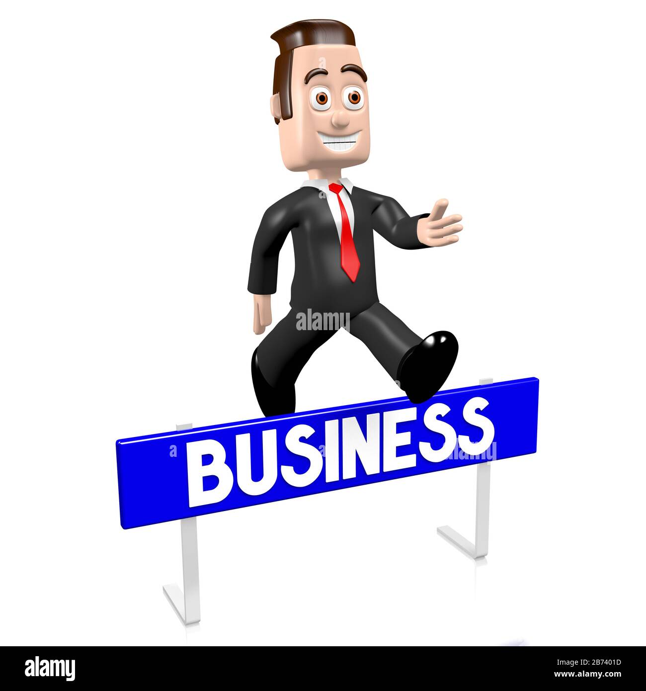3D businessman jumping over obstacle - business concept Stock Photo - Alamy