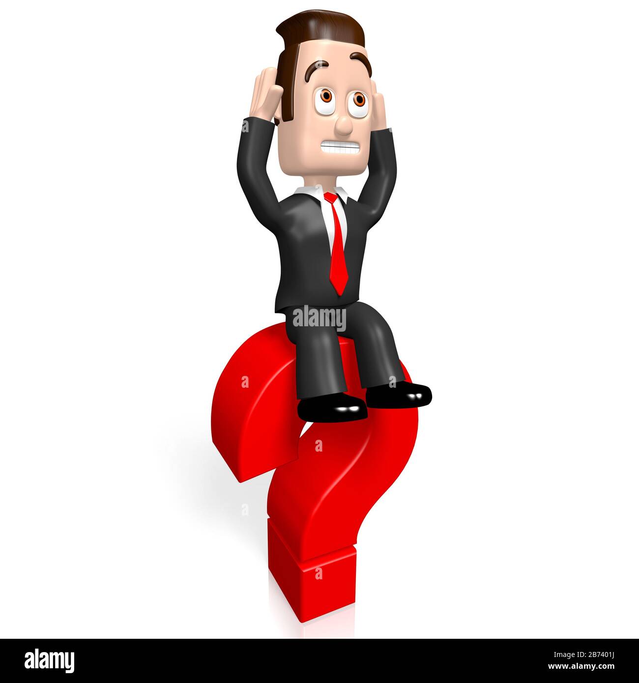 3D businessman, question mark concept Stock Photo - Alamy