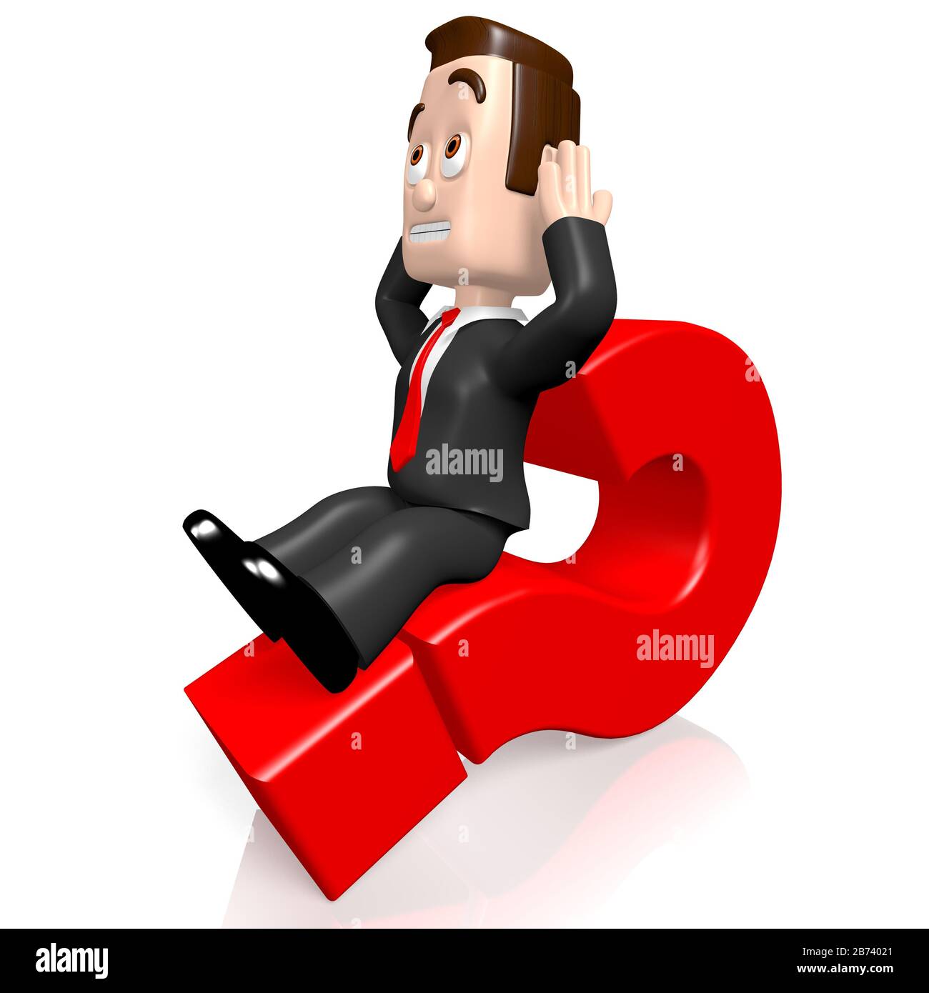 3D businessman, question mark concept Stock Photo - Alamy