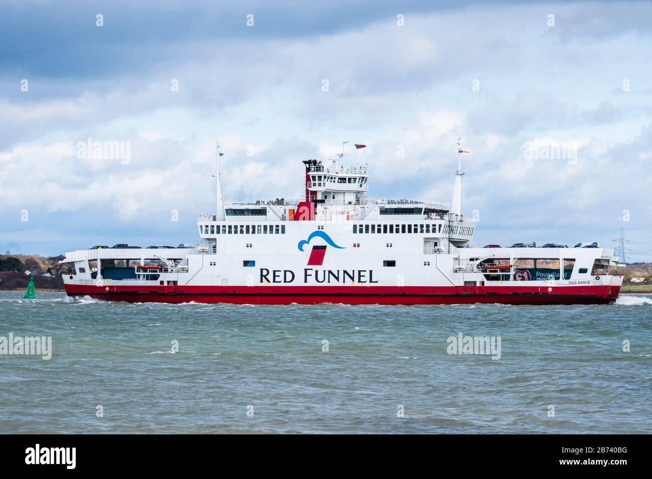 Red Funnel Ferry between Lymington and the Isle Of Wight Stock Photo
