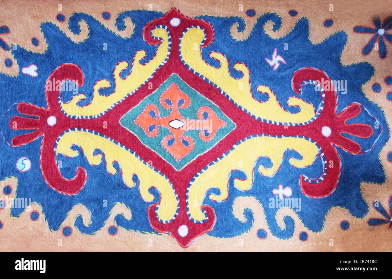 floral patterned felt carpet Stock Photo Alamy