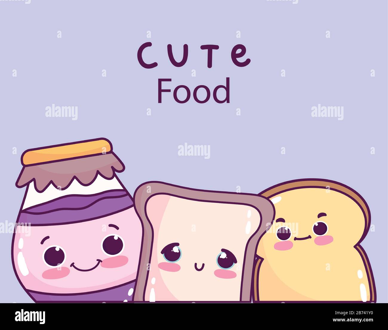 cute food white whole wheat bread and jar with jam sweet dessert pastry ...