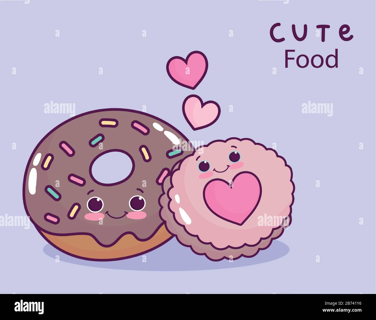 cute food chocolate donut and cookie love heart sweet dessert pastry ...