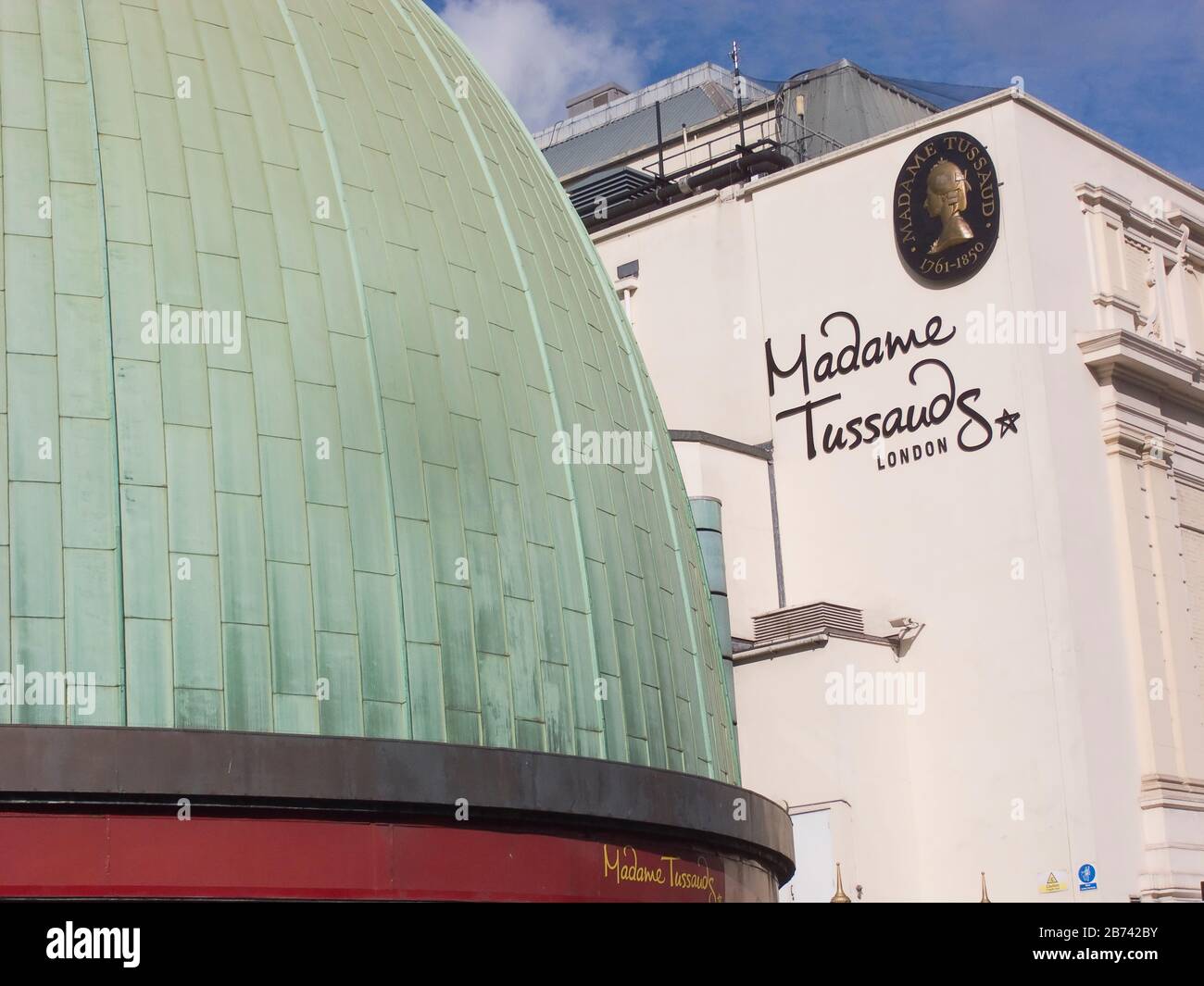 England, London, Westminster, Exterior of Madame Tussauds visitor attraction on the Marylebone Road. Stock Photo