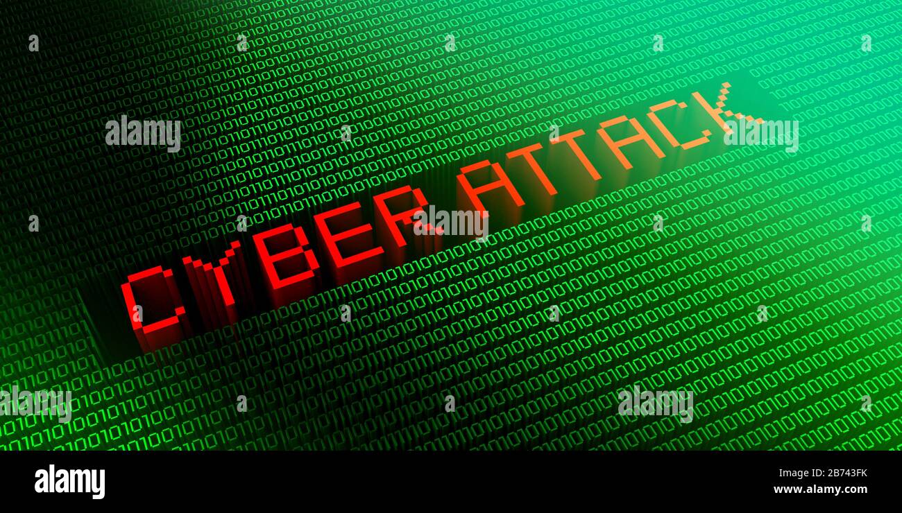 Cyber Attack - Binary Code Concept - 3D Illustration Stock Photo - Alamy