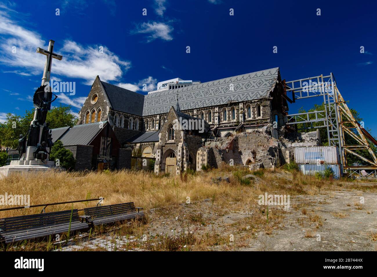 Earthquake-damaged Christchurch Cathedral, New Zealand Stock Photo