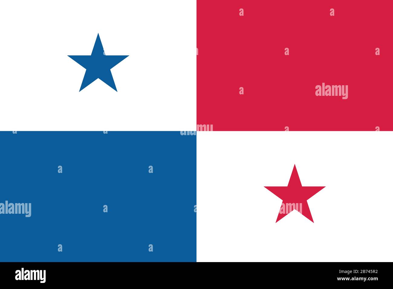 Flag of Panama - Panamanian flag standard ratio - true RGB color mode Stock Photo