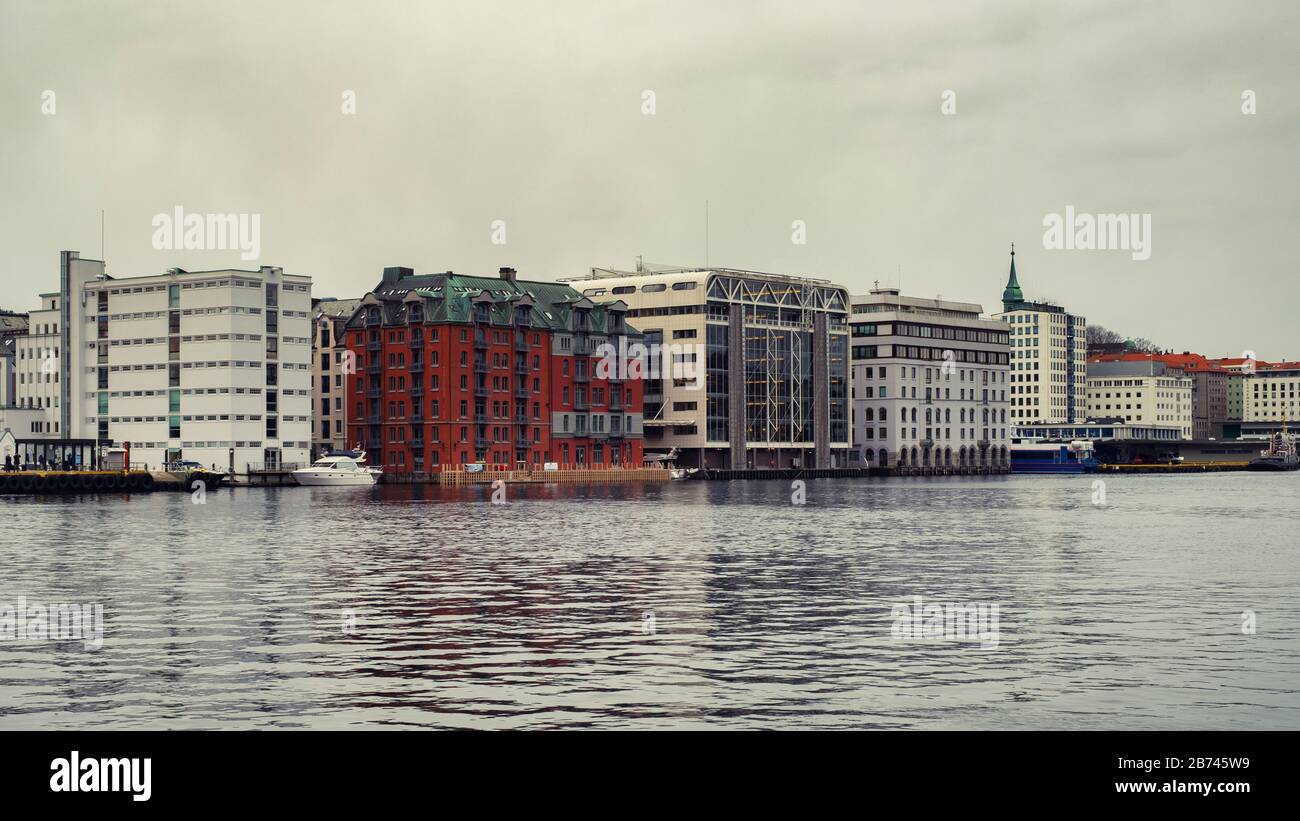 Modern houses in Bergen, Norway Stock Photo Alamy
