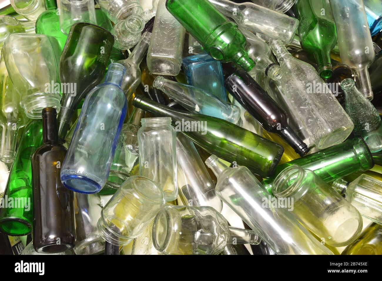 lots of glass bottle, trash Stock Photo Alamy