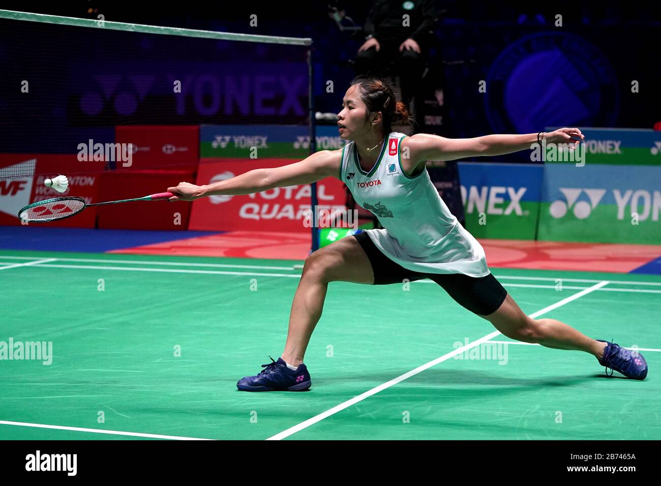 Thailands Ratchanok Intanon in action in the Womens singles match during the YONEX All England Open Badminton Championships at Arena Birmingham Stock Photo
