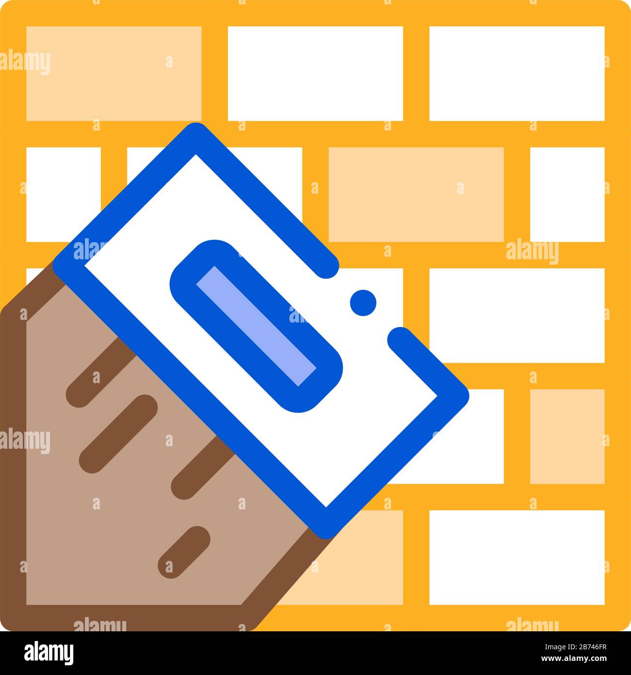 Trowel Painting Icon Vector Outline Illustration Stock Vector Image