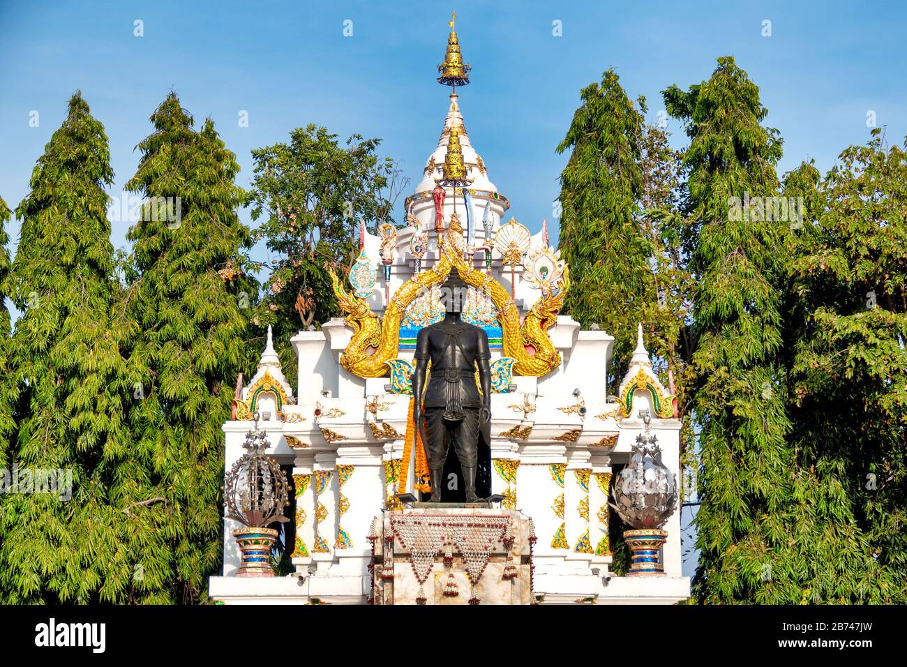 Pho Khun Ngam Muang monument, Phayao, Thailand Stock Photo