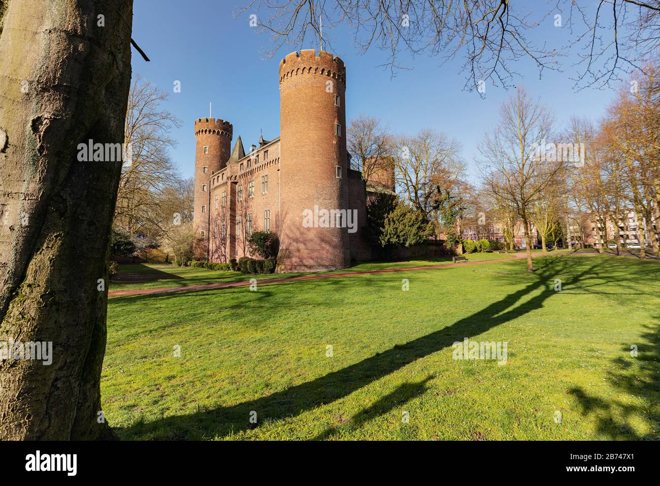 Viersen-Kempen - Park-View to aside of Kempen Castle , North Rhine Westphalia, Germany, 12.03.2020 Stock Photo