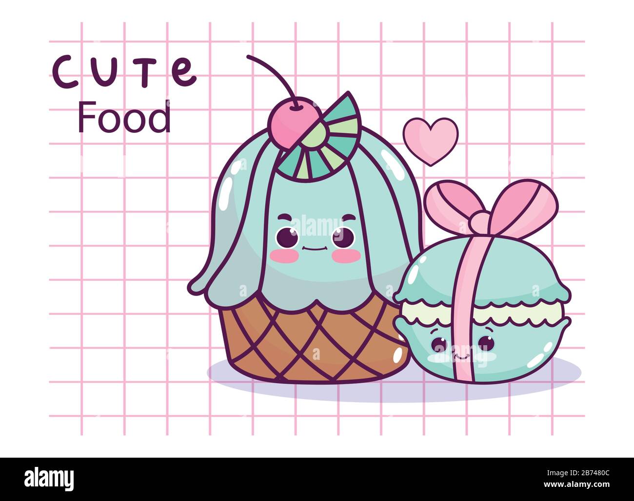 cute food cupcake with lime and macaroon with ribbon sweet dessert ...